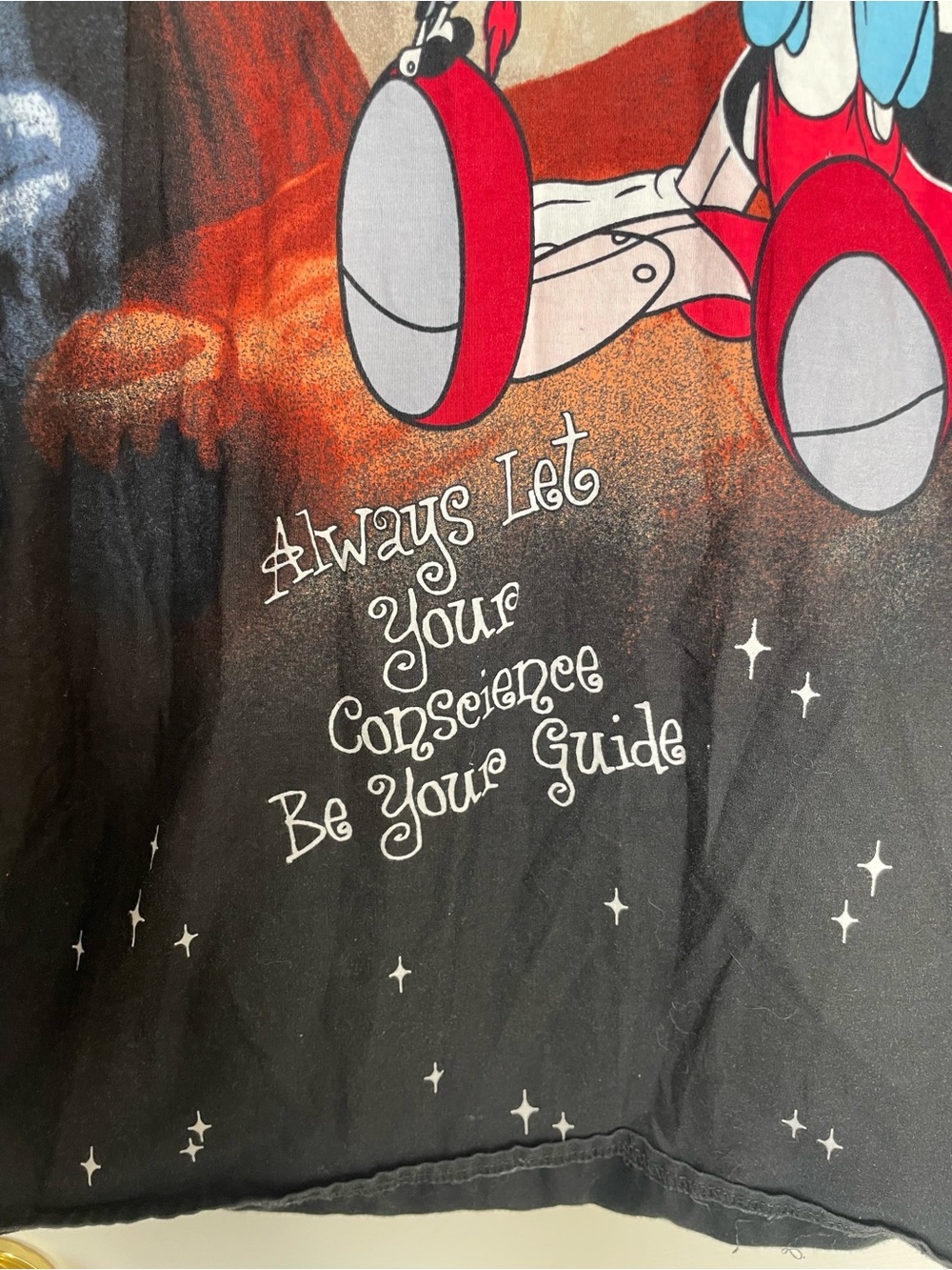 Disney Pinocchio Jiminy Cricket V-Neck Graphic Scrub Top 3XL Plus Black - Picture 3 of 11